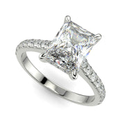 Madeline Radiant Cut Pave Hidden Halo 4 Prong Claw Set Engagement Ring Setting - Nivetta
